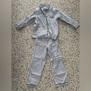 Petite Plume Kids Pajamas - Gray / White- size 10 - monogrammed with “Sawyer”